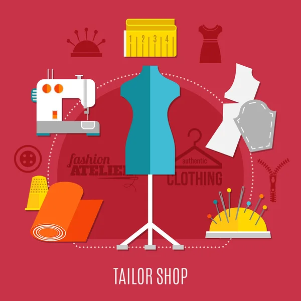 Tailor Shop Concept — Stock vektor