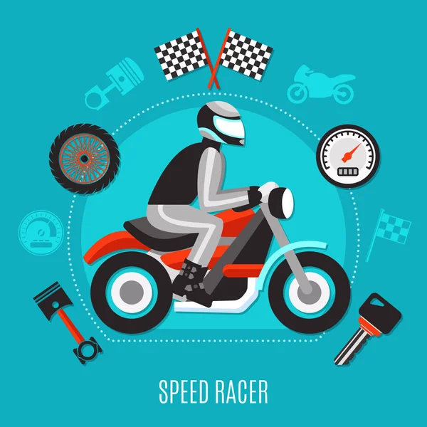 Speed Racer Concepto de diseño — Vector de stock