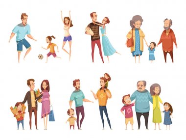 Aile çizgi film seti