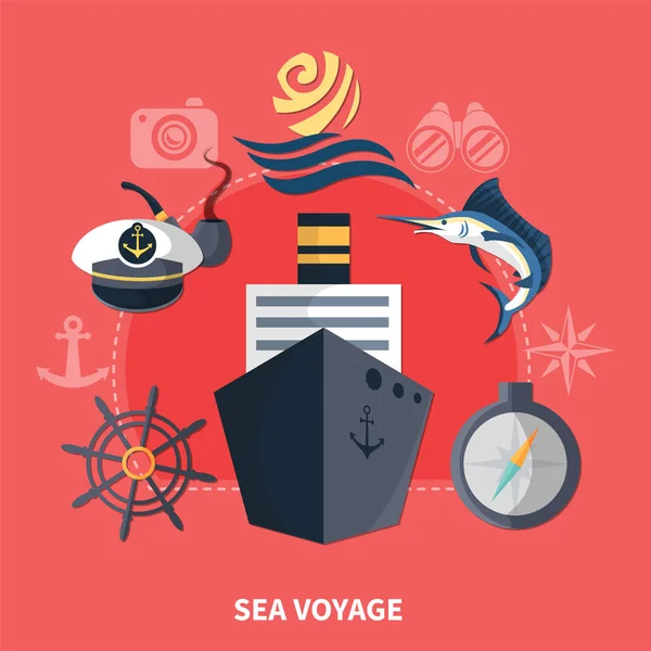Sea Voyage Concept — Stockový vektor