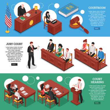 Law Isometric Horizontal Banners clipart