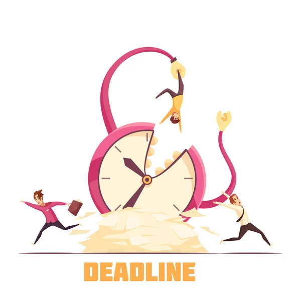 Плакат из мультфильма Deadline Disaster Composition — стоковый вектор