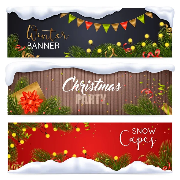 Christmas Banners  Set — Stock Vector