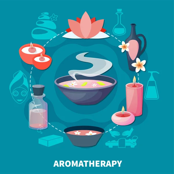 Spa aromaterapi dofter platt affisch — Stock vektor