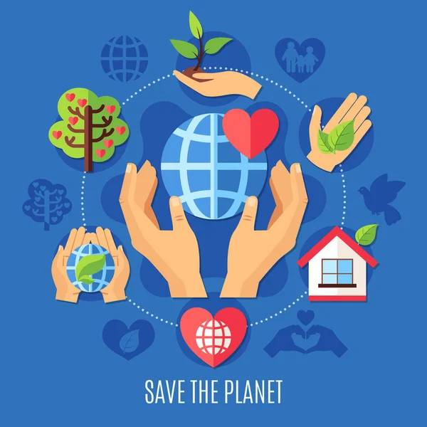 Save Planet Charity Zusammensetzung — Stockvektor