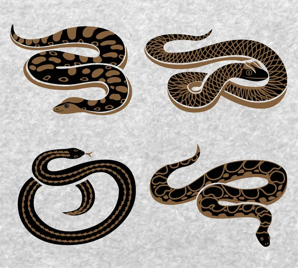 Набір чорний змій — стоковий вектор