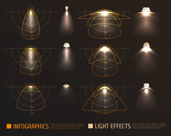 Lichteffecten Infographics — Stockvector