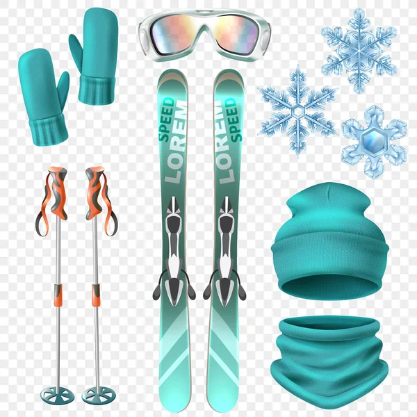 Ski Winter Icon Set — Stock Vector