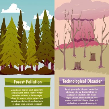 İnsan yapımı afetler ortogonal afiş