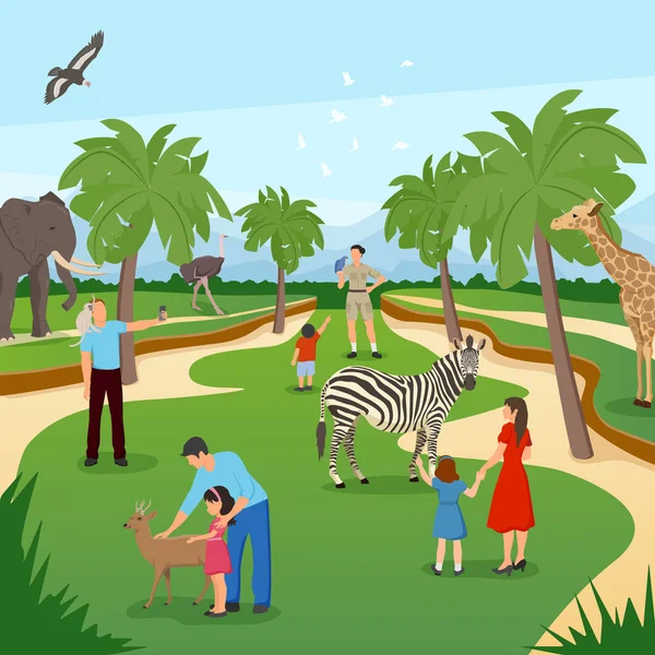 Zoo Cartoon Contexte — Image vectorielle