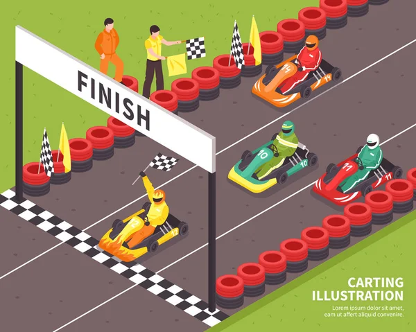 Carting Race Finish Fundo — Vetor de Stock