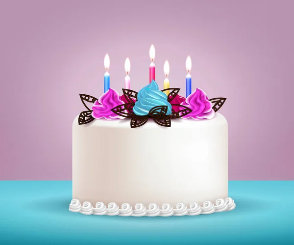 Illustration gâteau d'anniversaire — Image vectorielle