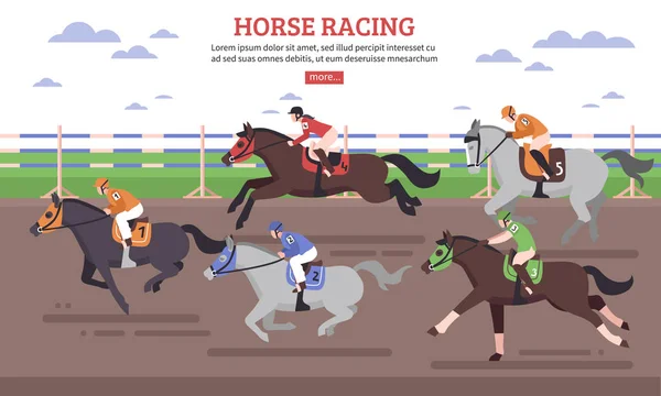 Ilustração de corridas de cavalos — Vetor de Stock