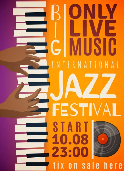 Festival de Jazz Cartaz Vertical — Vetor de Stock