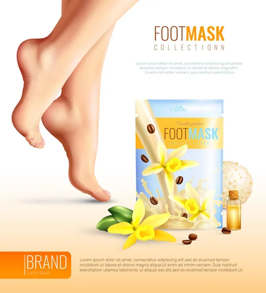 Masque de pieds Affiche publicitaire — Image vectorielle