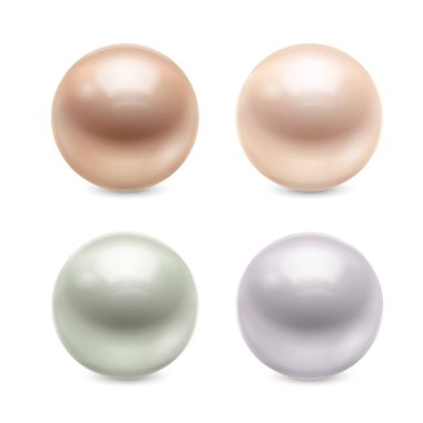 Realistic Pearls Set clipart