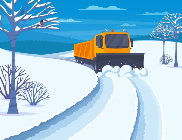 Ilustración del transporte de nieve — Vector de stock
