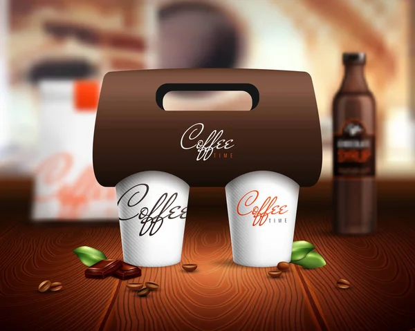 Coffee Cups Mockup Illustration — Stock Vector