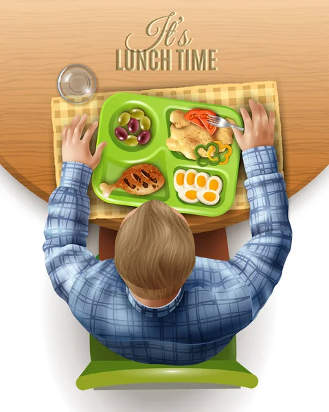 Verpakte Lunch Man illustratie — Stockvector