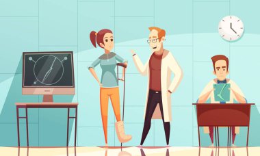 Ortopedi uzmanı doktor illüstrasyon