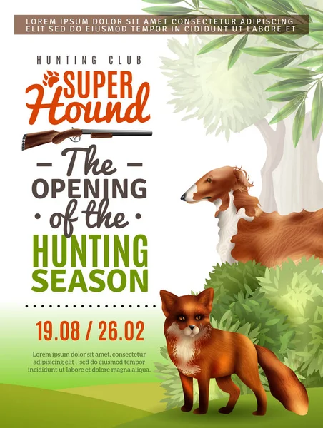 Affiche d'ouverture de la saison de chasse — Image vectorielle