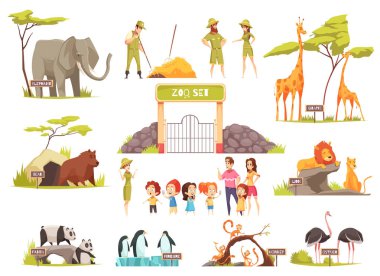 çizgi film zoo seti