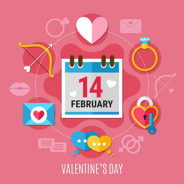 Valentines Day Composition — Stock Vector