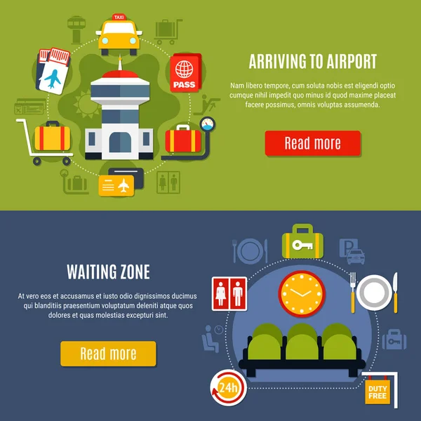 Αεροδρόμιο πληροφορίες Online υπηρεσία πανό — Διανυσματικό Αρχείο