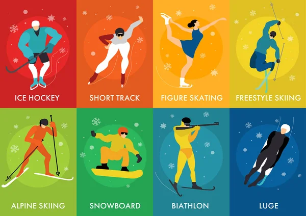 Зимние спортивные карты — стоковый вектор