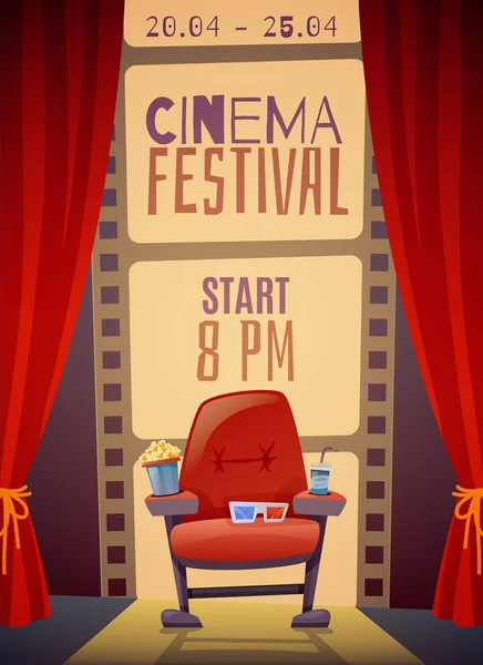 Manifesto verticale Festival del Cinema — Vettoriale Stock