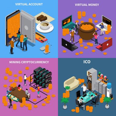 ICO izometrik tasarım konsepti