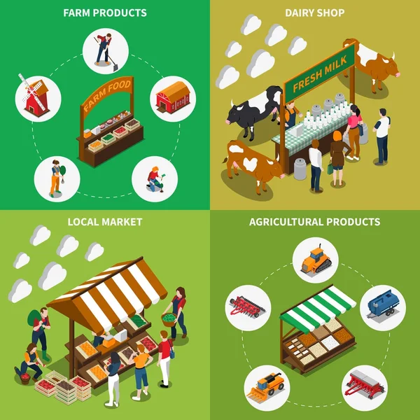 Agricultural Market Design Concept — Stock Vector