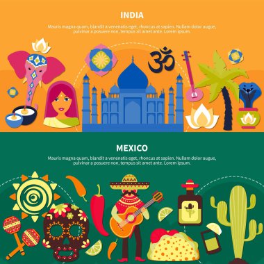 Düz afiş kümesi seyahat