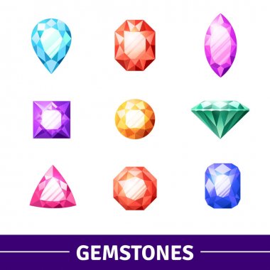 Değerli taşlar Icons Set