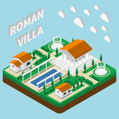 Roma Villa izometrik kompozisyon