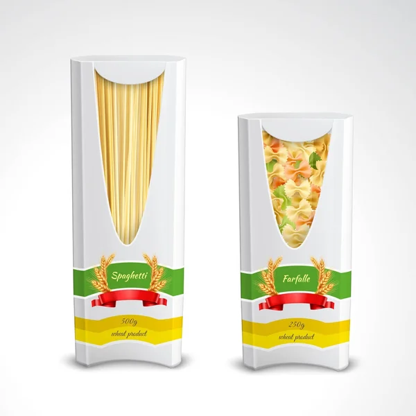 Pacchetto Pasta Set realistico — Vettoriale Stock