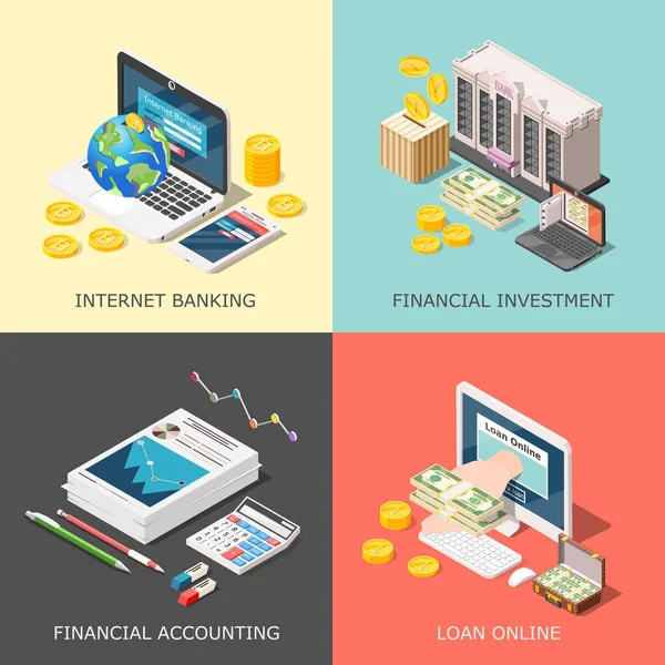 Concept de conception des investissements financiers — Image vectorielle