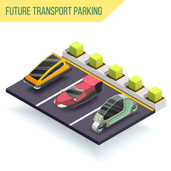 Futuro Trasporto Parcheggio Design Concept — Vettoriale Stock
