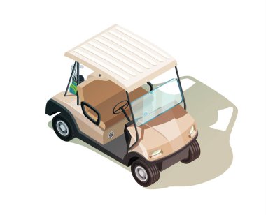 Golf Cart izometrik kompozisyon