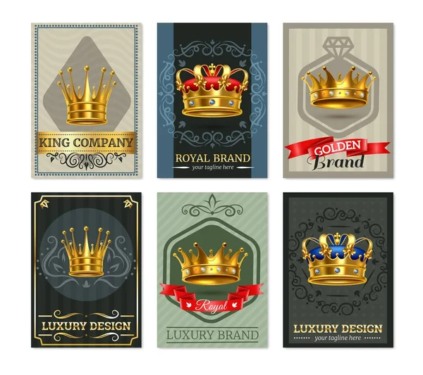Royal Crown realistische Bannesr Set — Stockvector