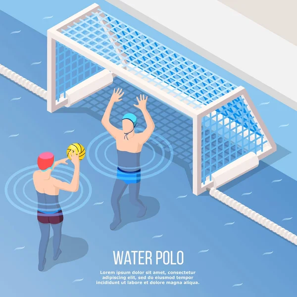 Wasserball isometrischer Hintergrund — Stockvektor