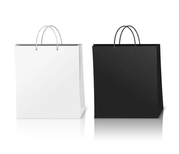 ショッピング バッグ モックアップ現実的な構成 — ストックベクタ