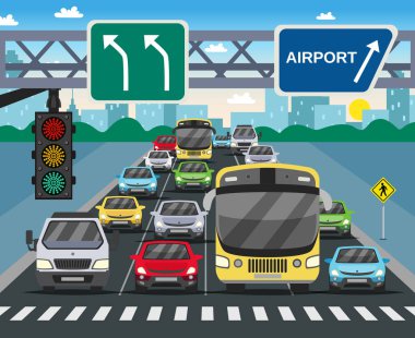 Kırmızı trafik ışığı düz illüstrasyon