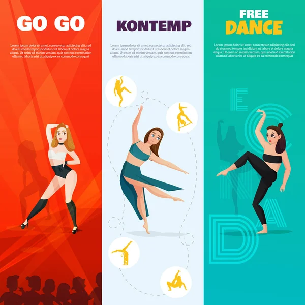 Moderne dansen verticale Banners — Stockvector