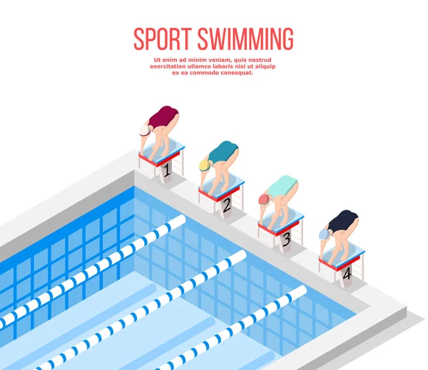 올림픽 수영장 수영 배경 — 스톡 벡터