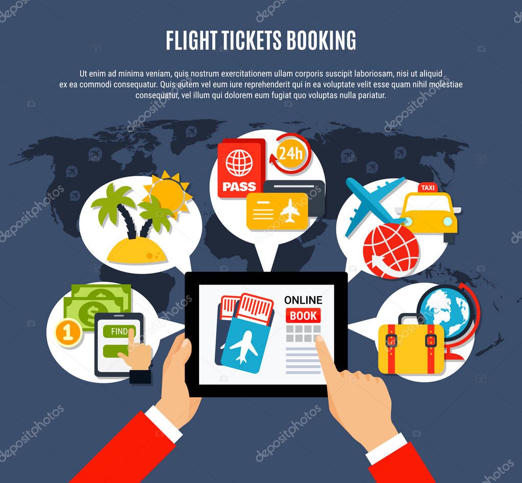 Flight Tickets Online Booking Poster