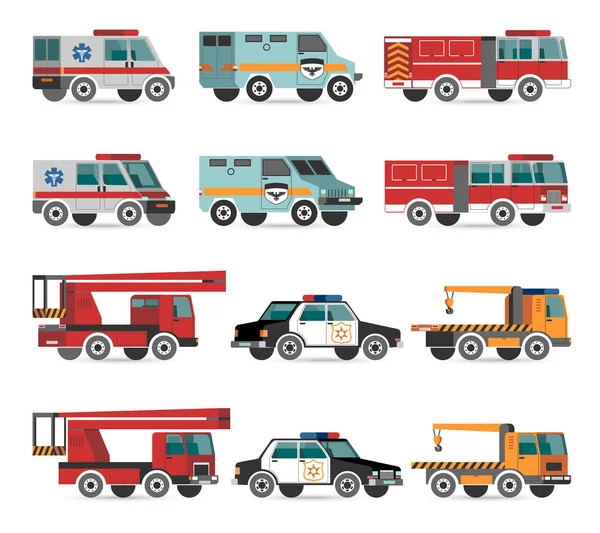Плоские машины скорой помощи — стоковый вектор