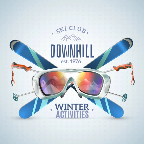 Affiche Club de ski — Image vectorielle