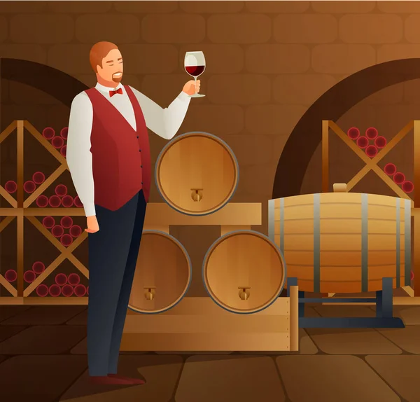 ワインの生産の図 — ストックベクタ