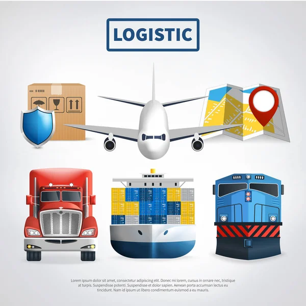 Farbiges Logistikplakat — Stockvektor